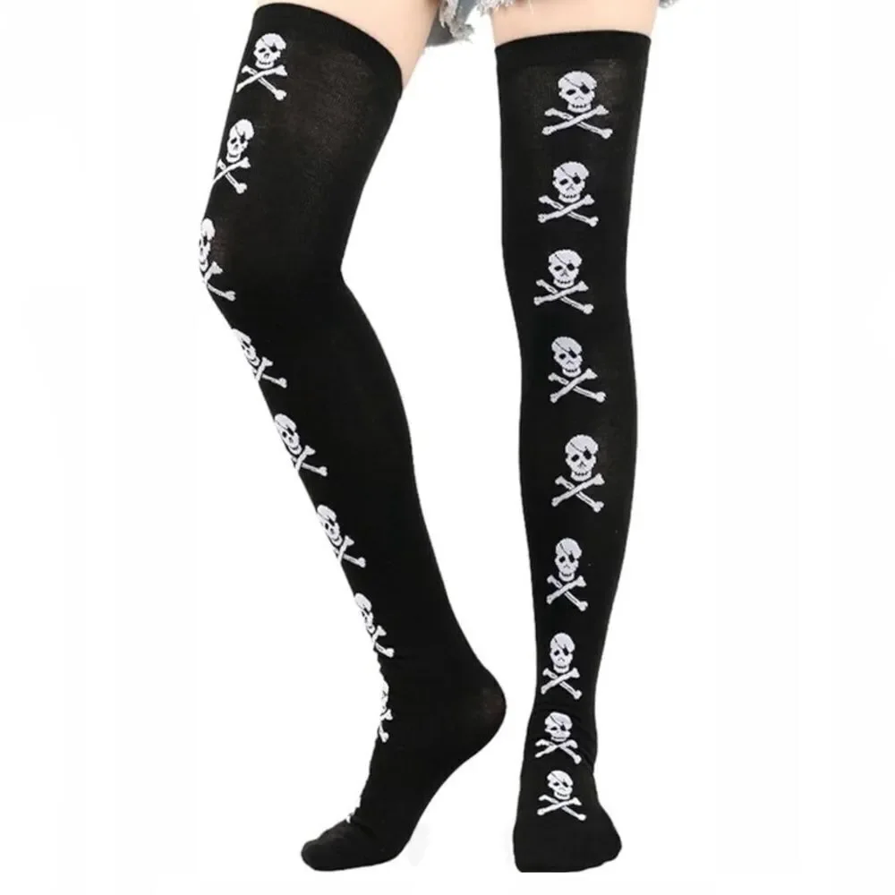 Skull and Crossbones Knee High Socks